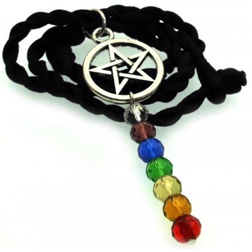 Chakra Crystal Dropper Pentacle Pendant